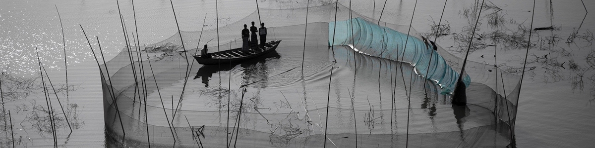 Fishing nets in the area of Dhaka, Bangladesh (23°43’ N, 90°20’ E).